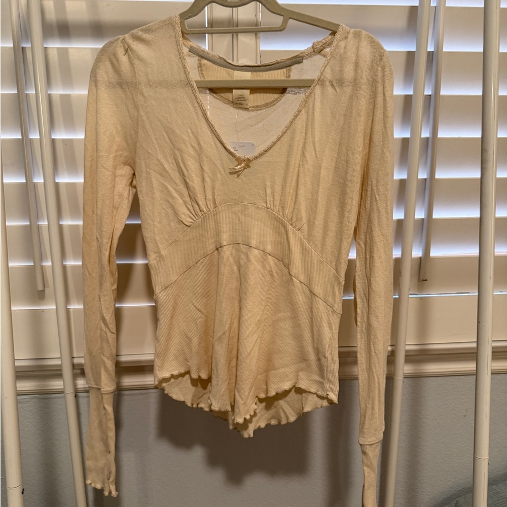 We The Free Cream Long Sleeve Top